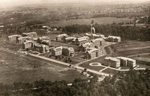 The many buildings of the Pennhurst institutional campus from the 1920s
