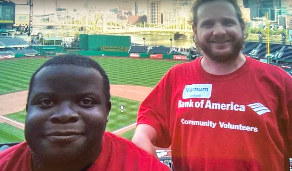 David and Varney attending a ballgame at PNC Park