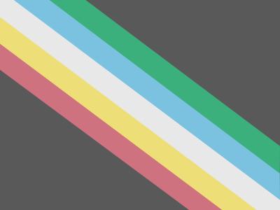 Photo above: The Disability Pride flag. Designed by Ann Magill. A charcoal grey flag bisected diagonally from the top left corner to the lower right right corner by five parallel stripes in red, pale gold, pale grey, light blue, and green. Source: Wikipedia.