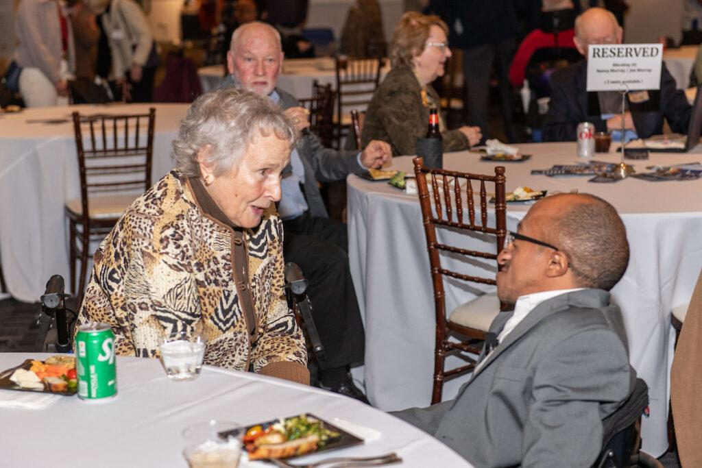 Ginny Thornburgh and Chaz Kellem chatting