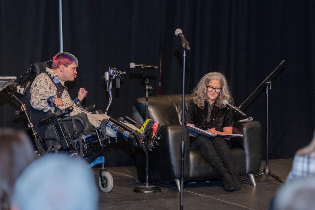 Ann Talman and Mark Steidl on stage for the main program.