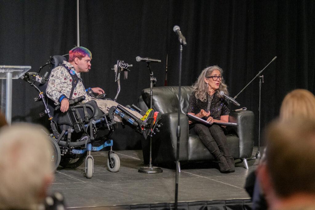 Ann Talman and Mark Steidl on stage for the main program.