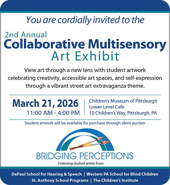 Collaborate Multisensory Art Exhibit graphic - all detail is on web page in plain text